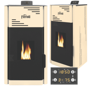 PIEC EKOLOGICZNY TERMOKOMINEK Z PŁASZCZEM WODNYM 8 kW PELLET BRETA FERROL